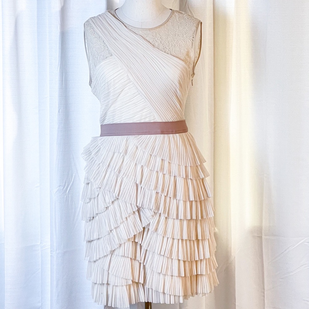 BCBG Lace & Ruffles Tiered Party Dress